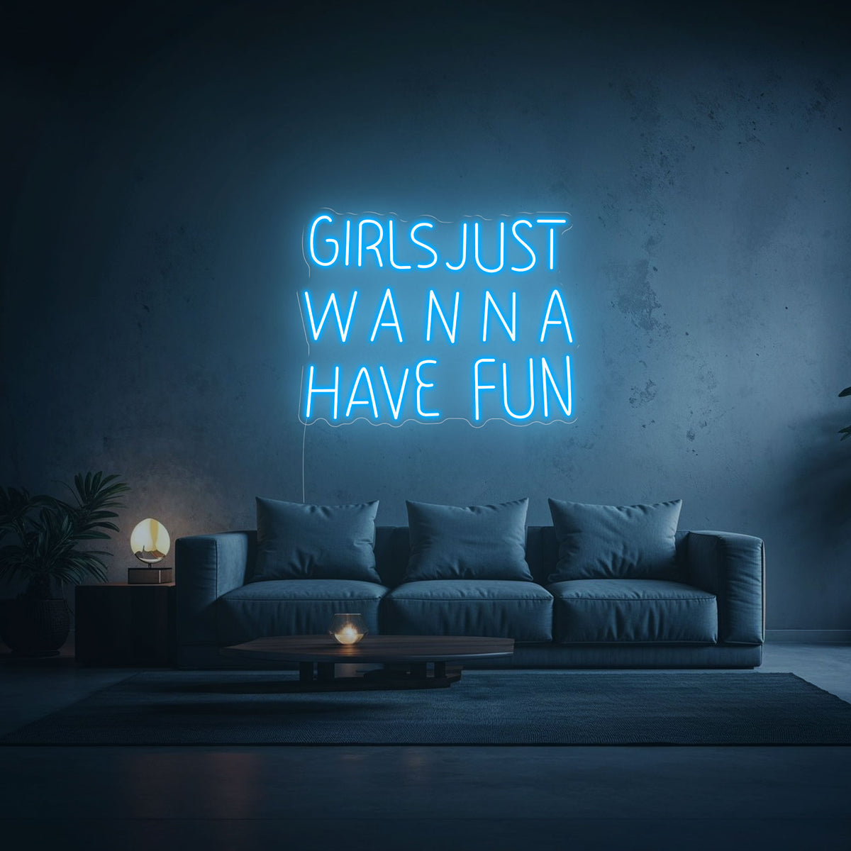 neon girls just wanna have fun bleu ciel
