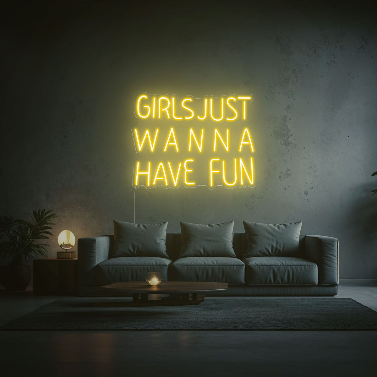 neon girls just wanna have fun jaune