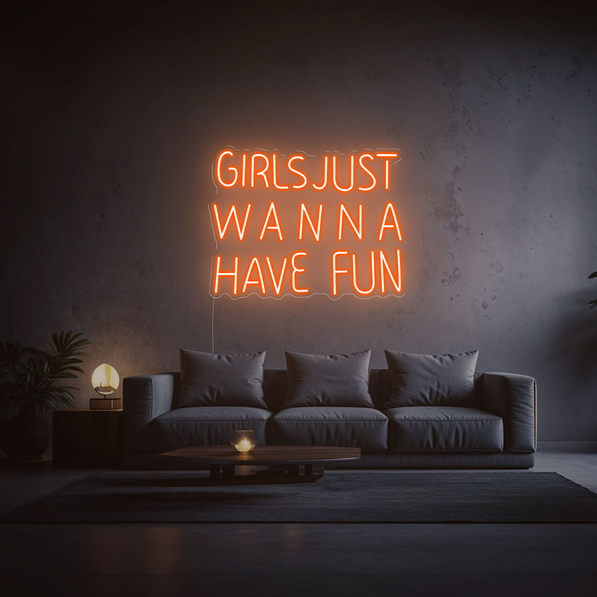 neon girls just wanna have fun orange