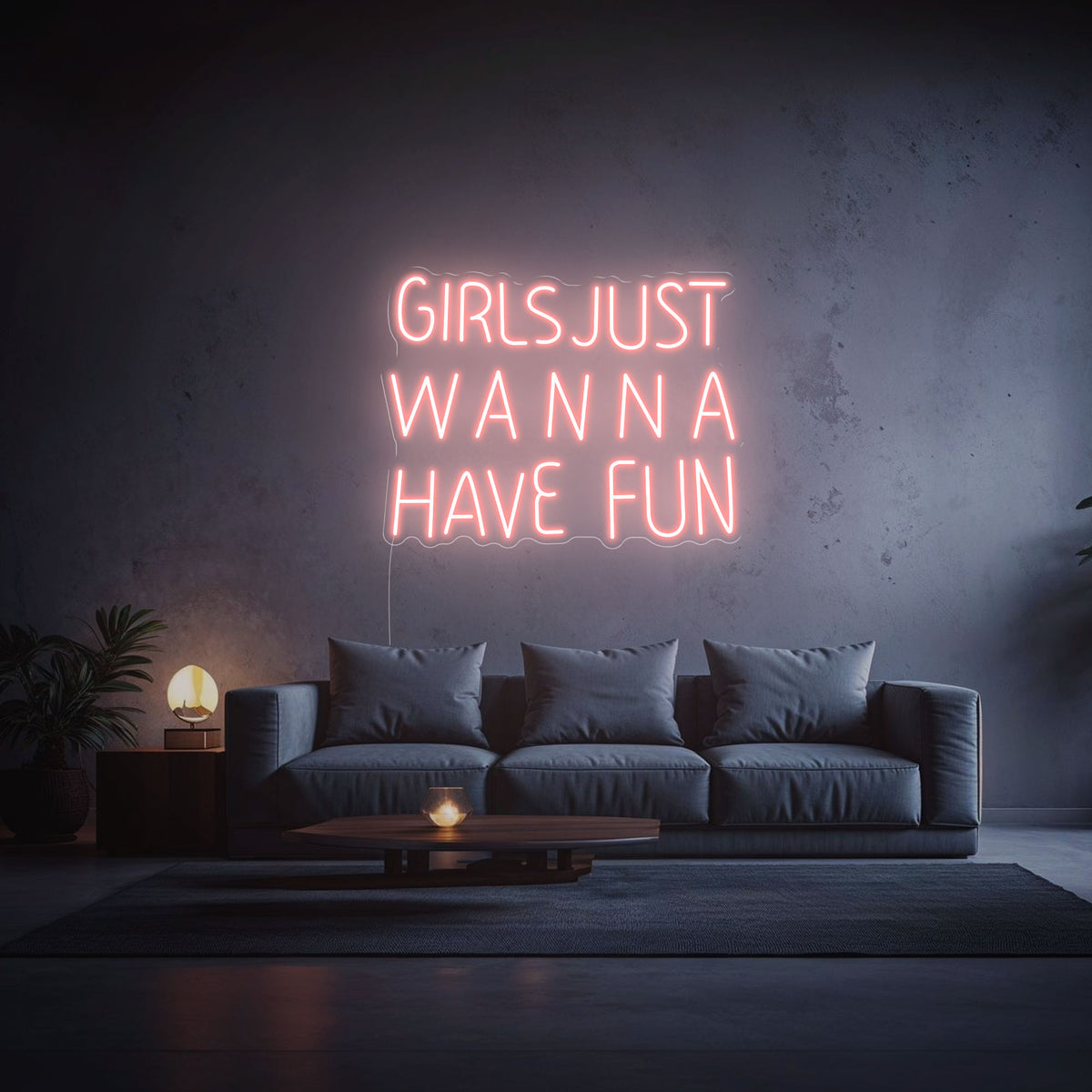 neon girls just wanna have fun rose pale