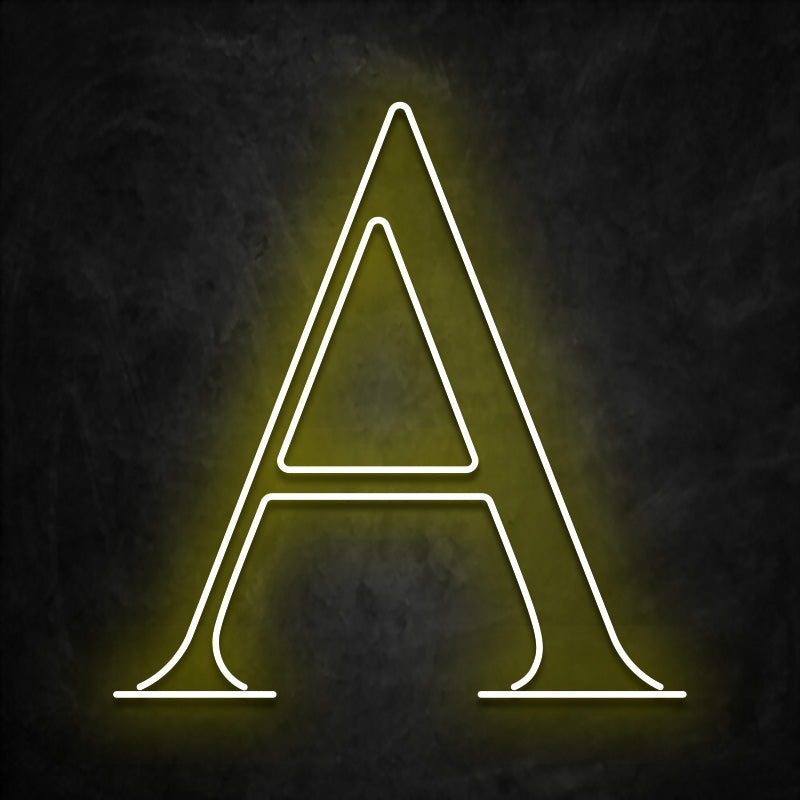 neon alpha grec jaune