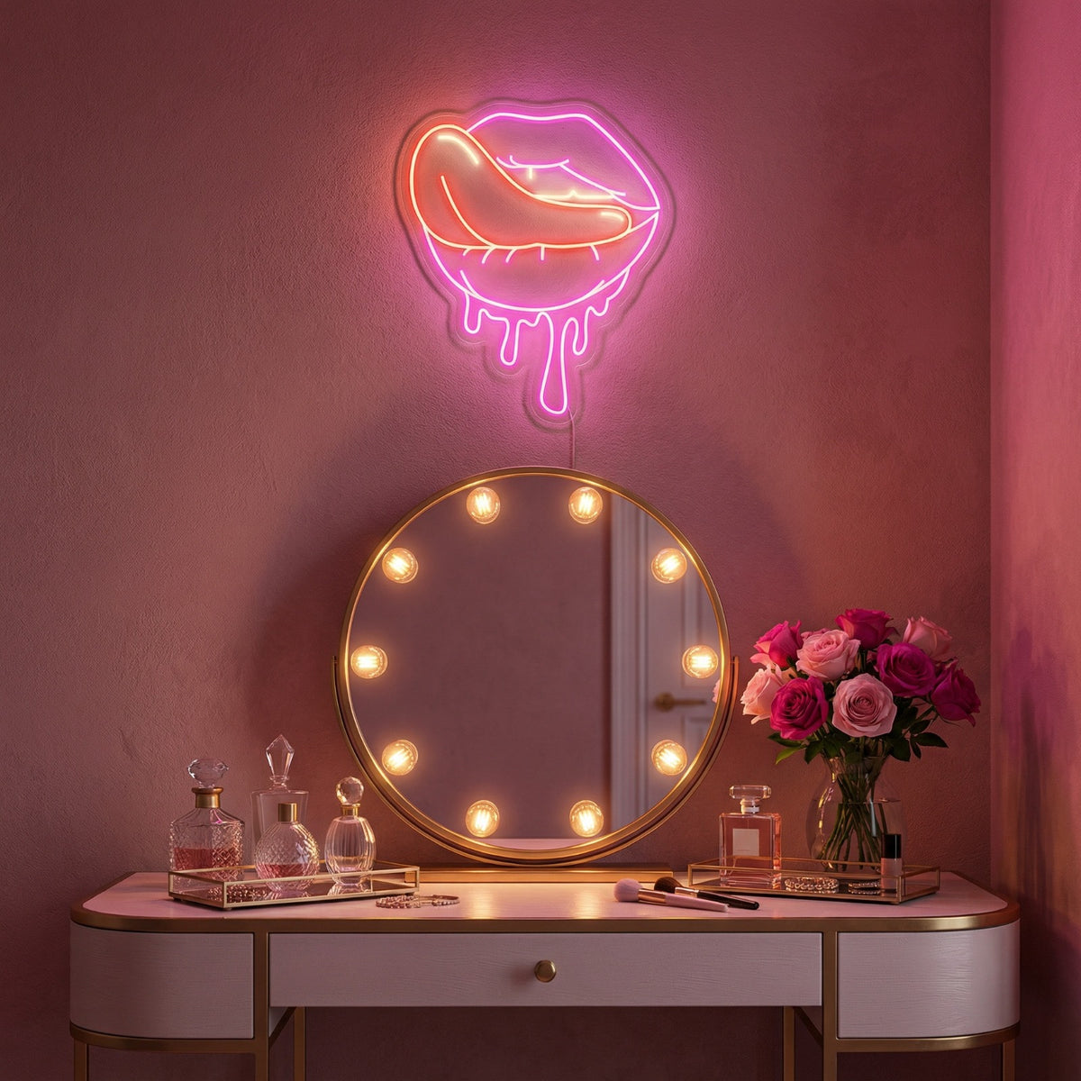 neon led bouche deco