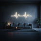 neon led cardiogramme blanc chaud