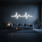 neon led cardiogramme blanc