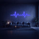 neon led cardiogramme bleu
