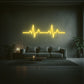 neon led cardiogramme jaune