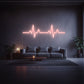 neon led cardiogramme rose pale
