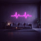 neon led cardiogramme rose