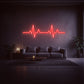 neon led cardiogramme rouge