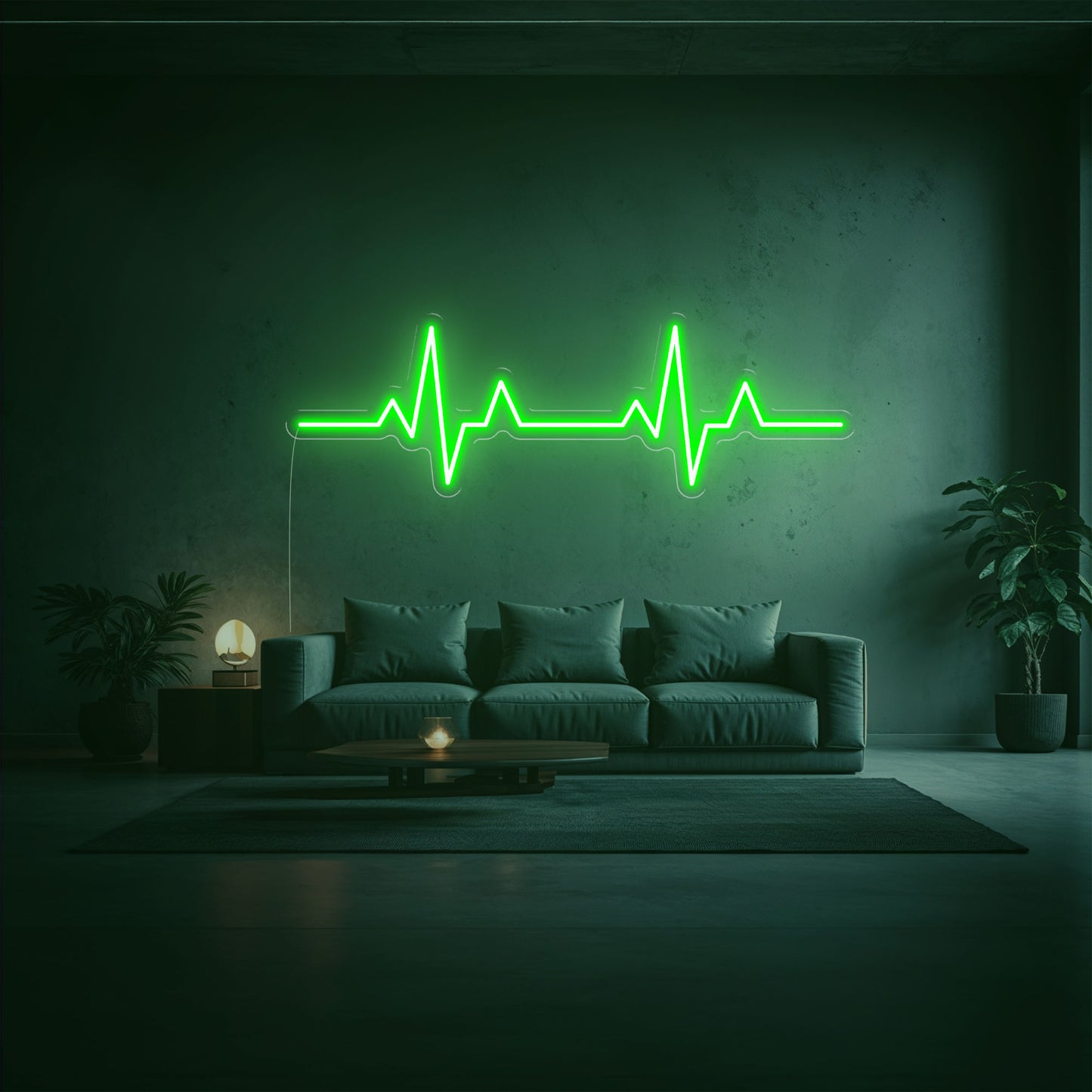 neon-led-cardiogramme vert