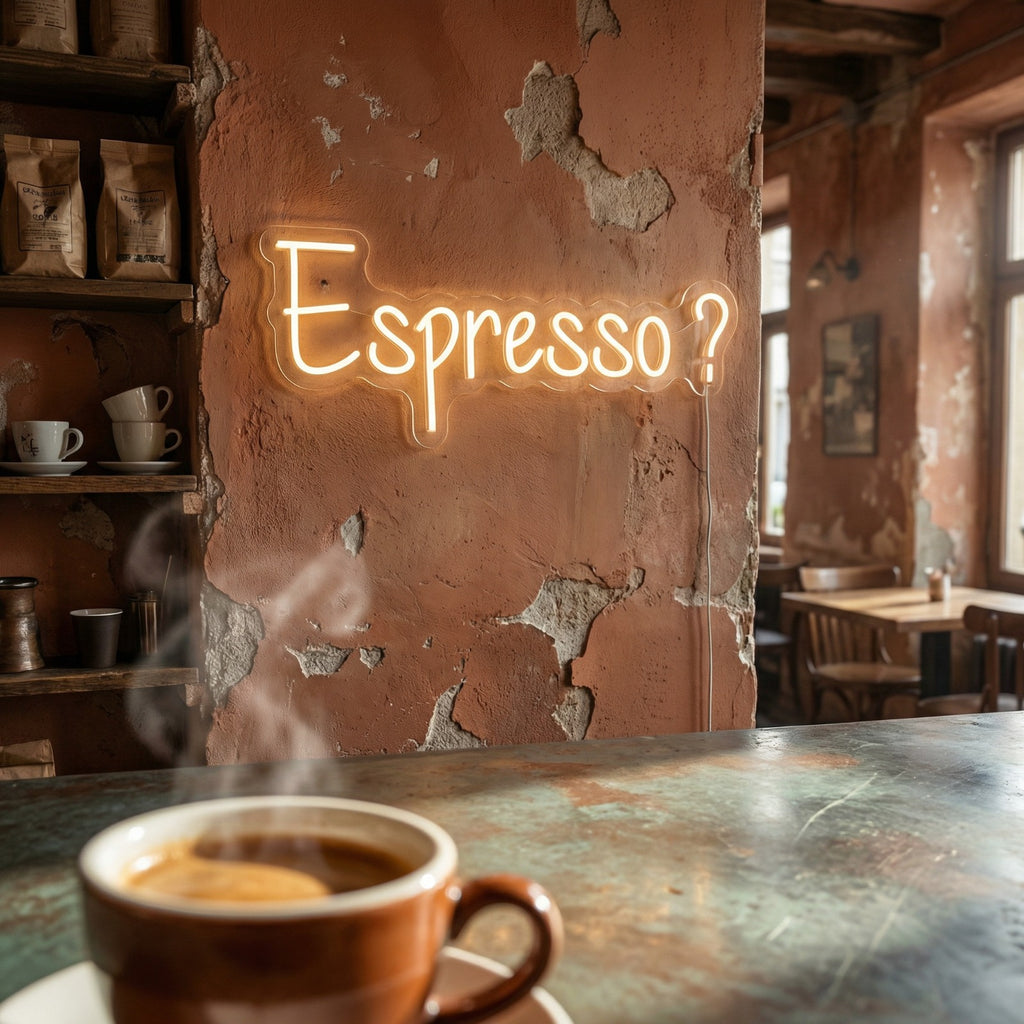 neon led espresso blanc chaud