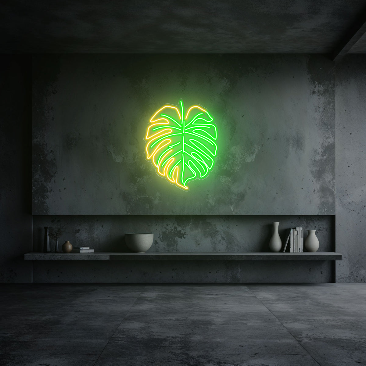 neon-led-feuille-vert