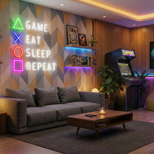 Basaneon Lampe néon pour décoration de chambre, lampe LED de jeu arcade Basaneon Lampe néon pour décoration de chambre, lampe LED de jeu arcade