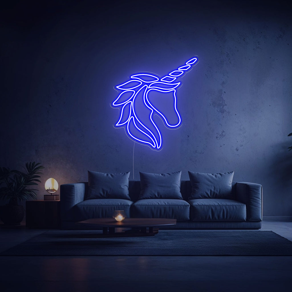 neon led licorne bleu