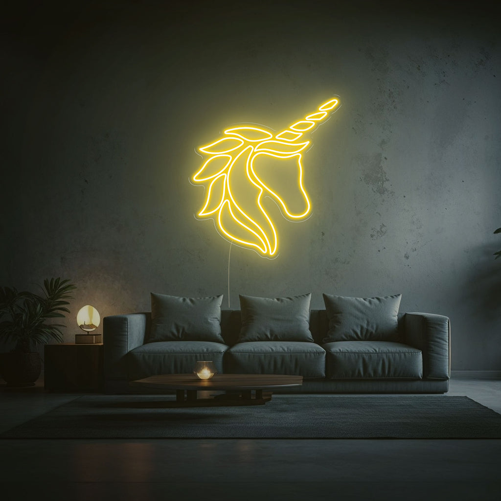 neon led licorne jaune