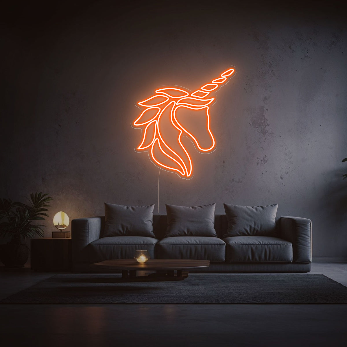 neon led licorne orange