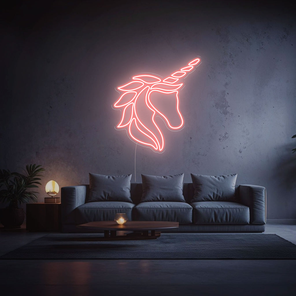 neon led licorne rose pale