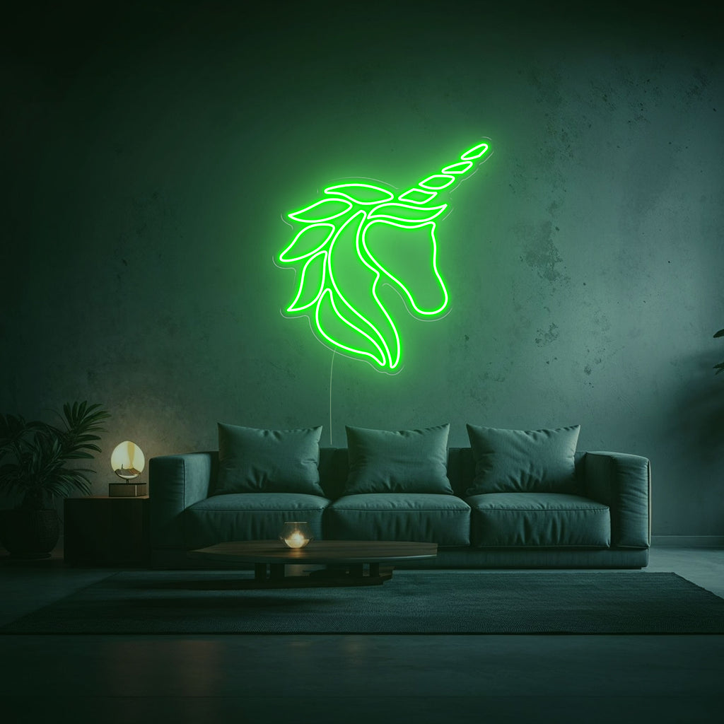 neon led licorne vert