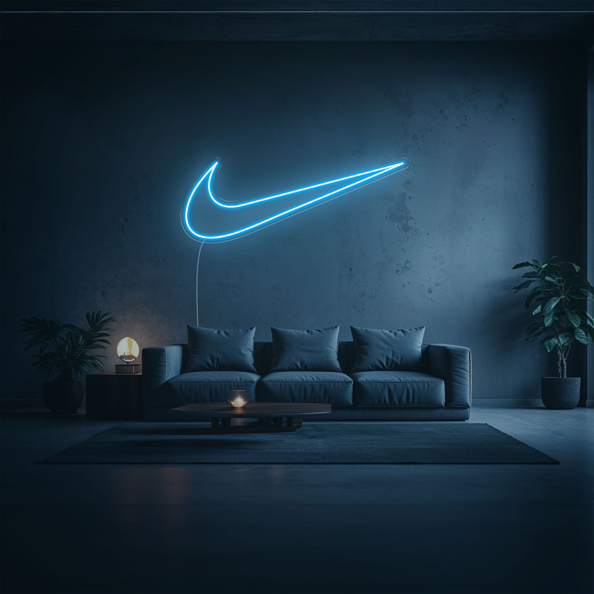 néon led nike bleu ciel