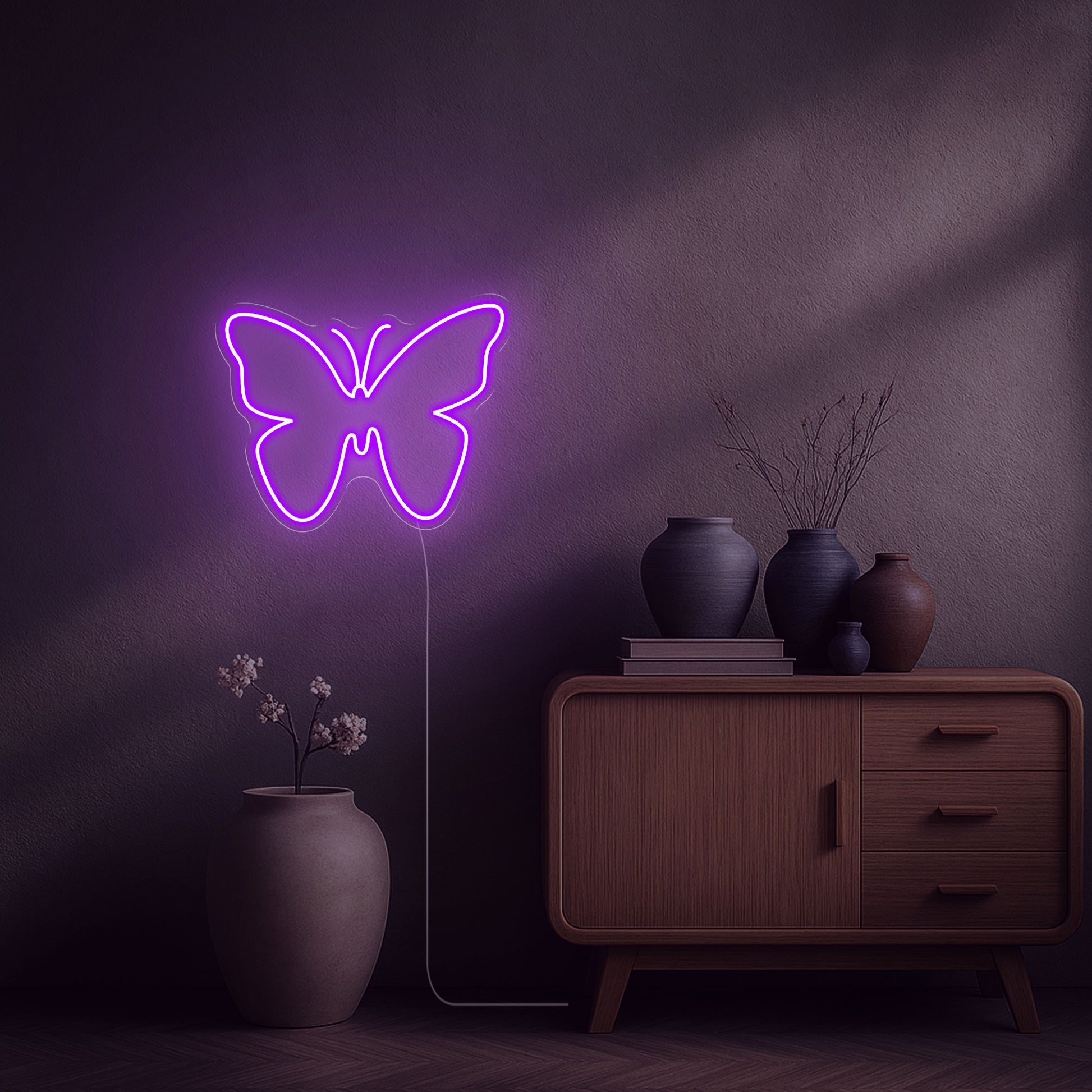 neon led papillon violet