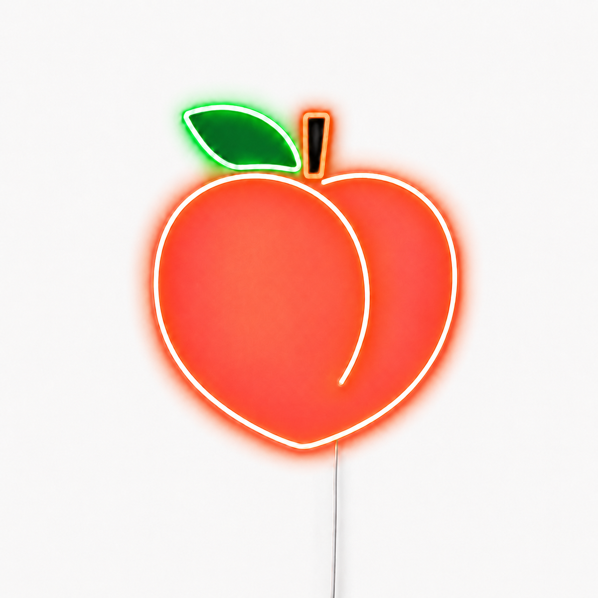 neon peche fond blanc