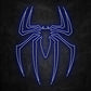 neon logo spiderman bleu