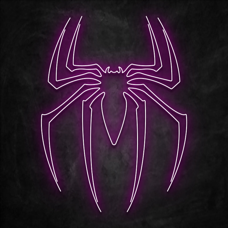 neon logo spiderman rose