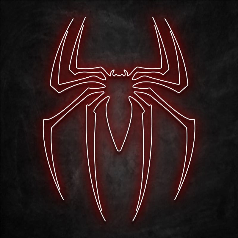 neon logo spiderman rouge