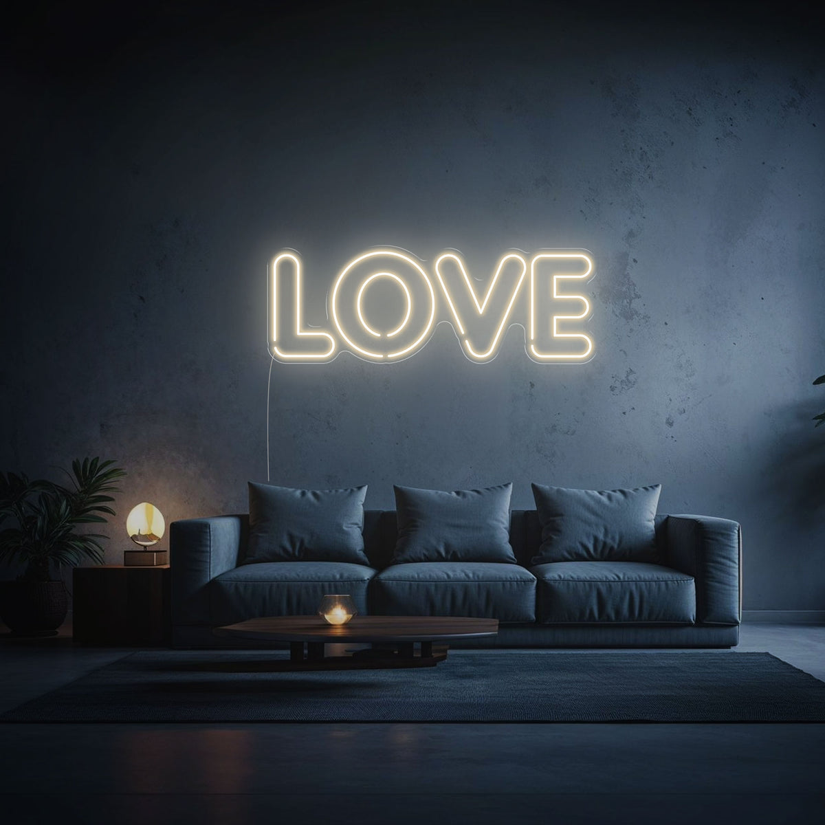 neon love blanc chaud