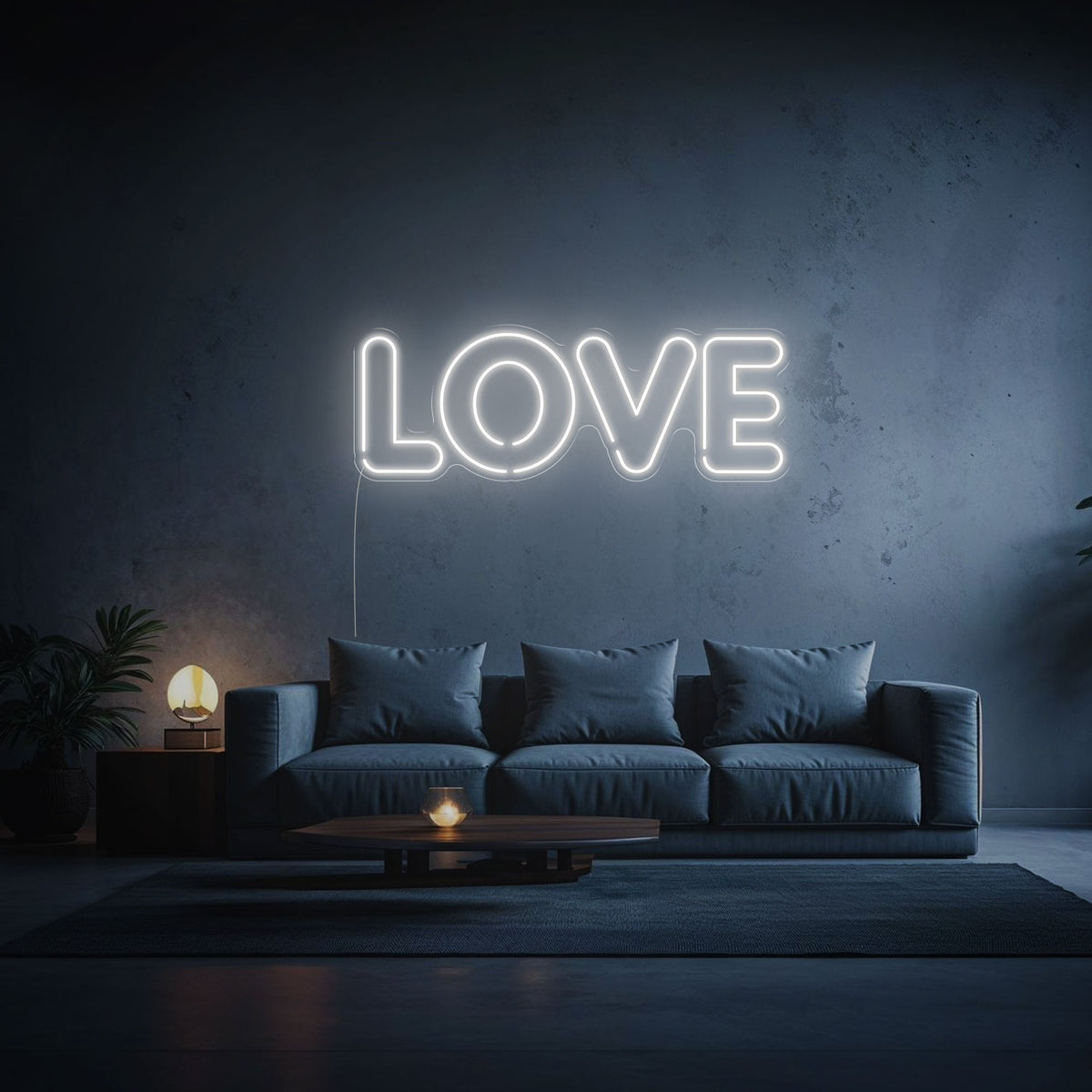 neon love blanc