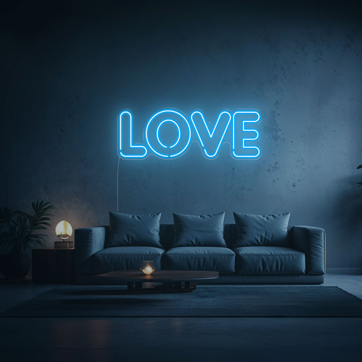 neon love bleu ciel