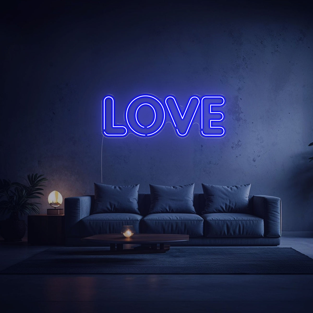 neon love bleu