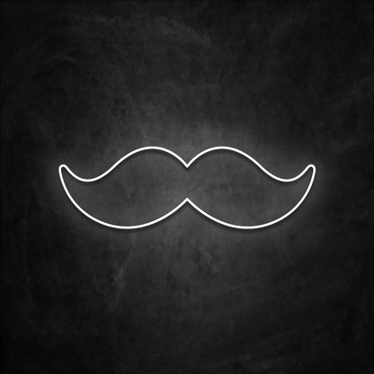 neon moustache blanc