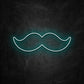 neon moustache bleu ciel