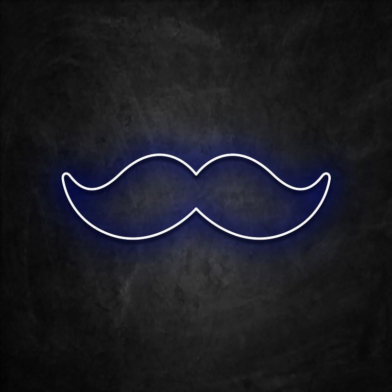 neon moustache bleu