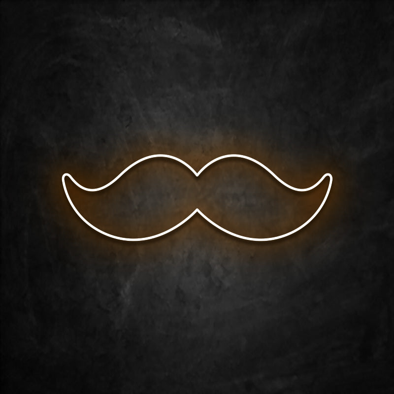 neon moustache orange