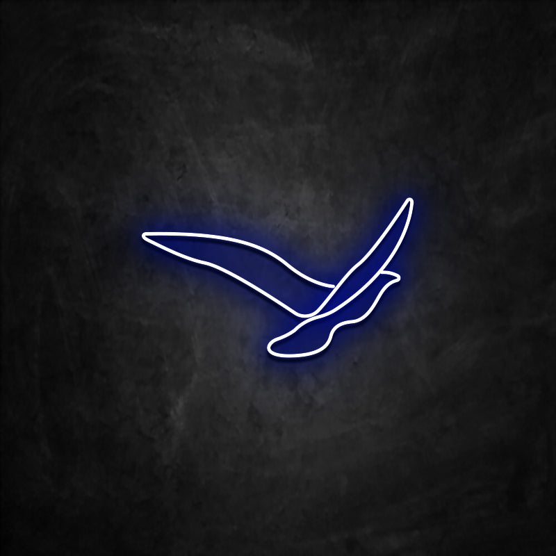 neon oiseau bleu