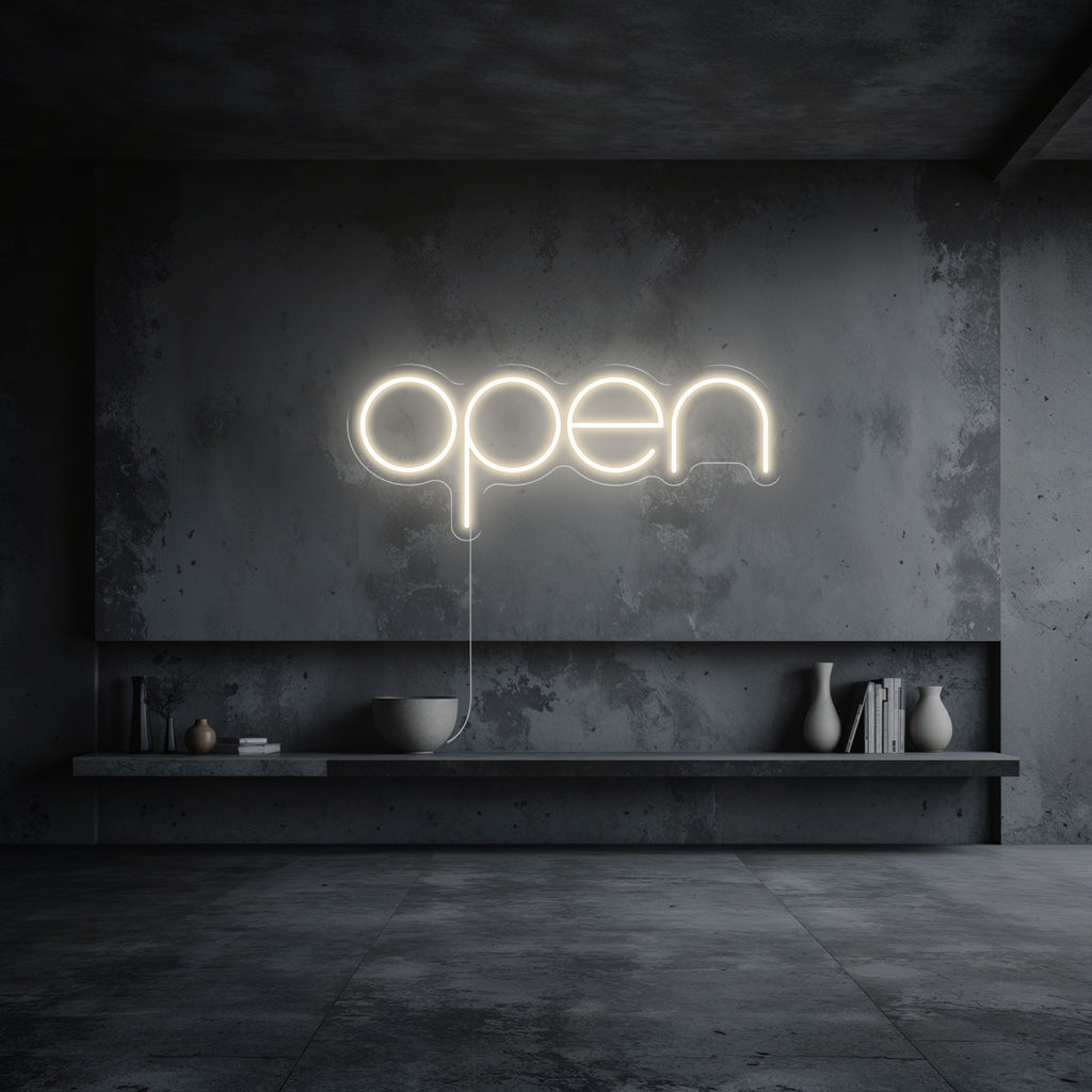 neon open blanc chaud