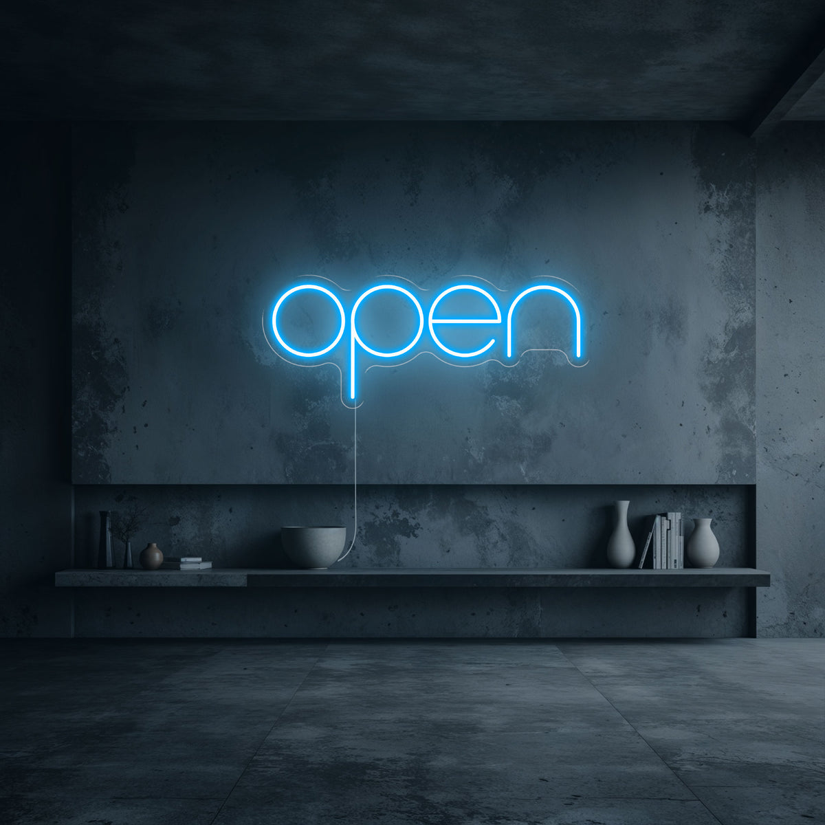 neon open bleu ciel