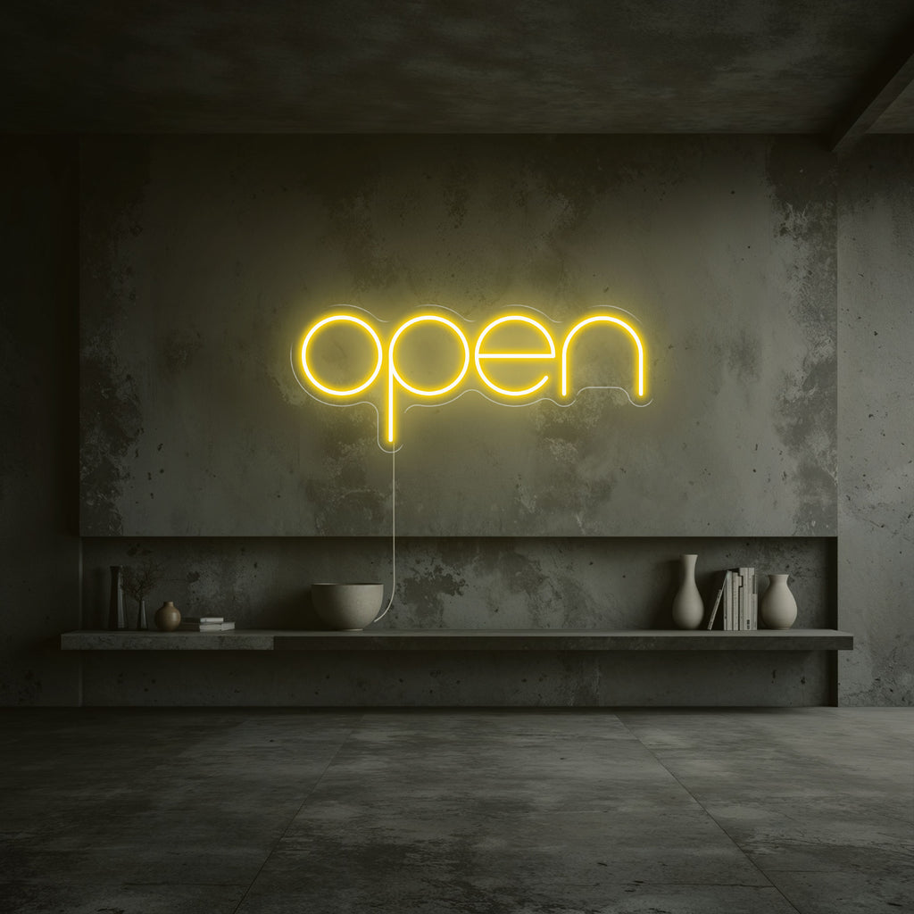 neon open jaune