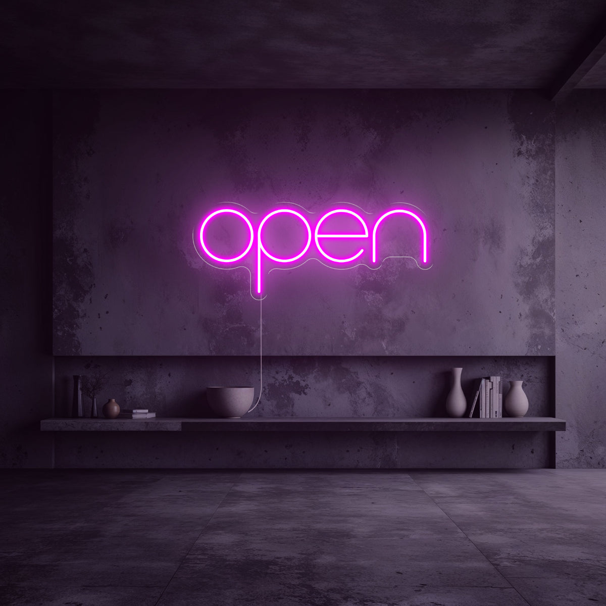 neon open rose