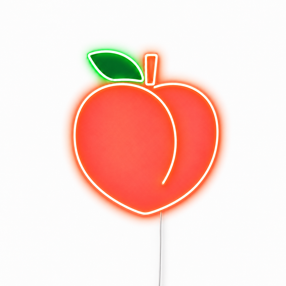 neon peche fond blanc