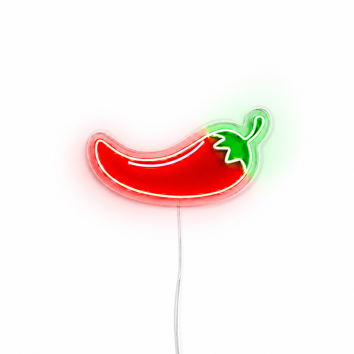 neon piment rouge fond blanc