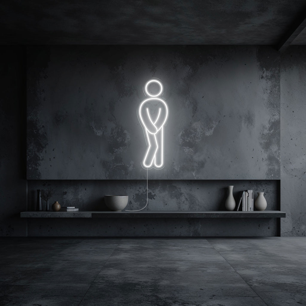 néon wc pipi homme blanc
