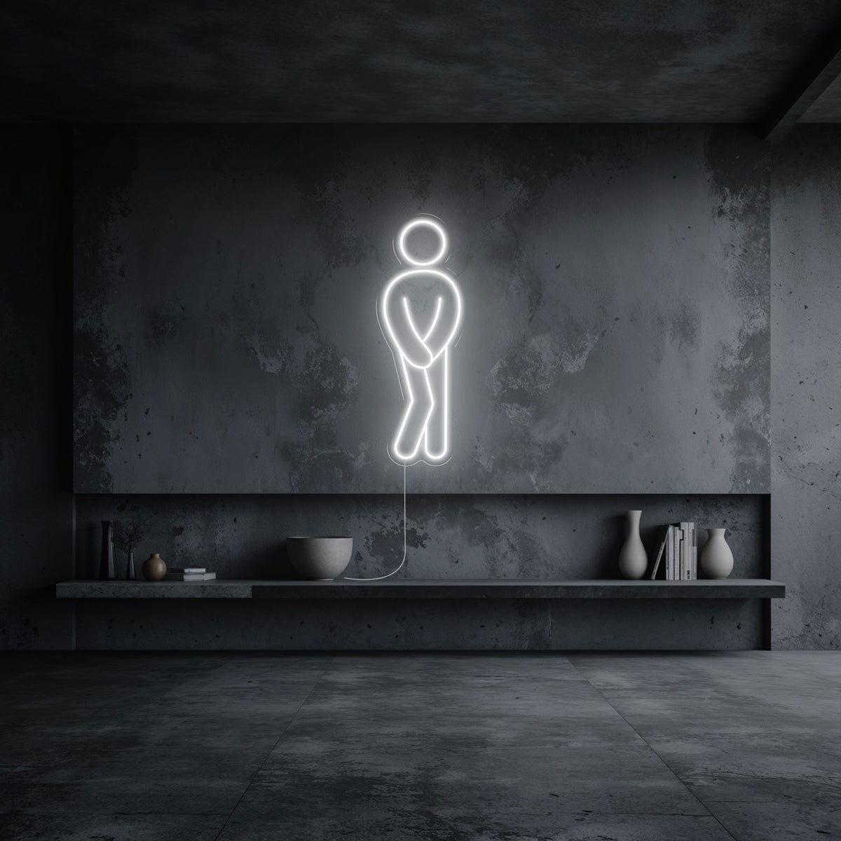 néon wc pipi homme blanc
