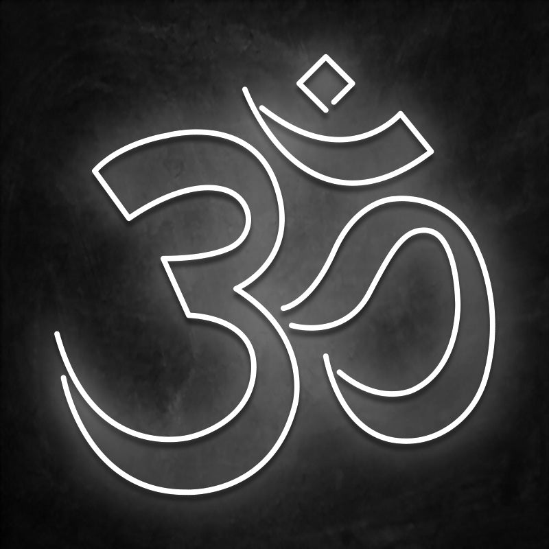 neon lettre sanskrit blanc