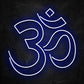 neon lettre sanskrit bleu