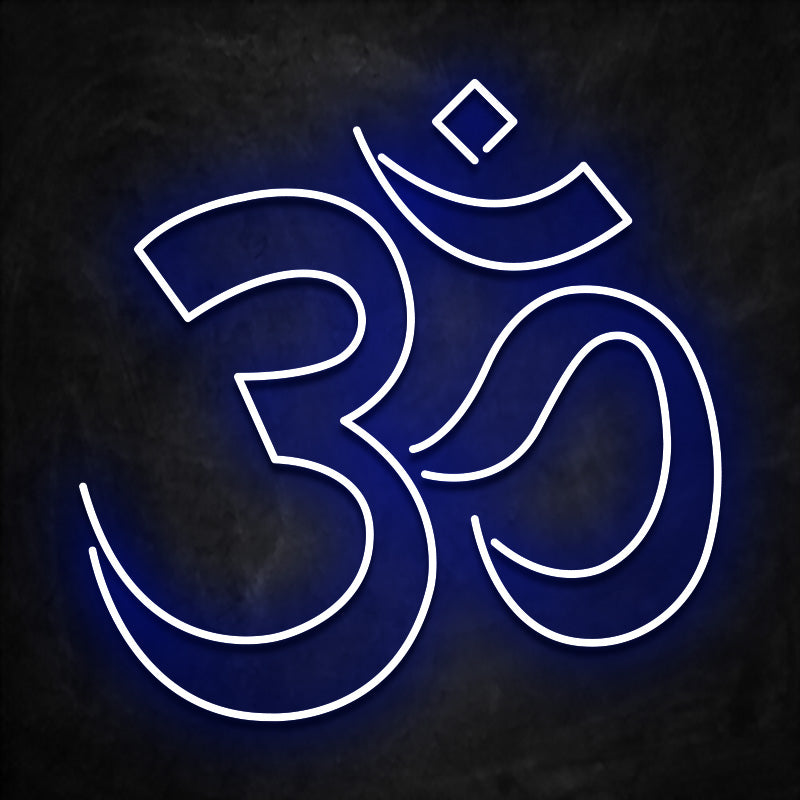 neon lettre sanskrit bleu