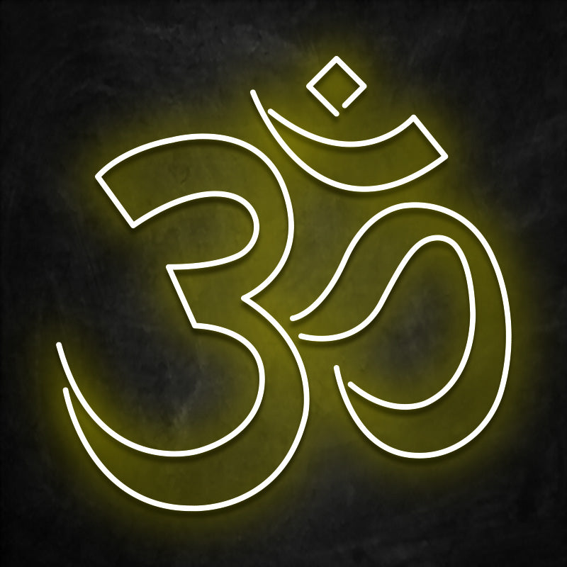 neon lettre sanskrit jaune