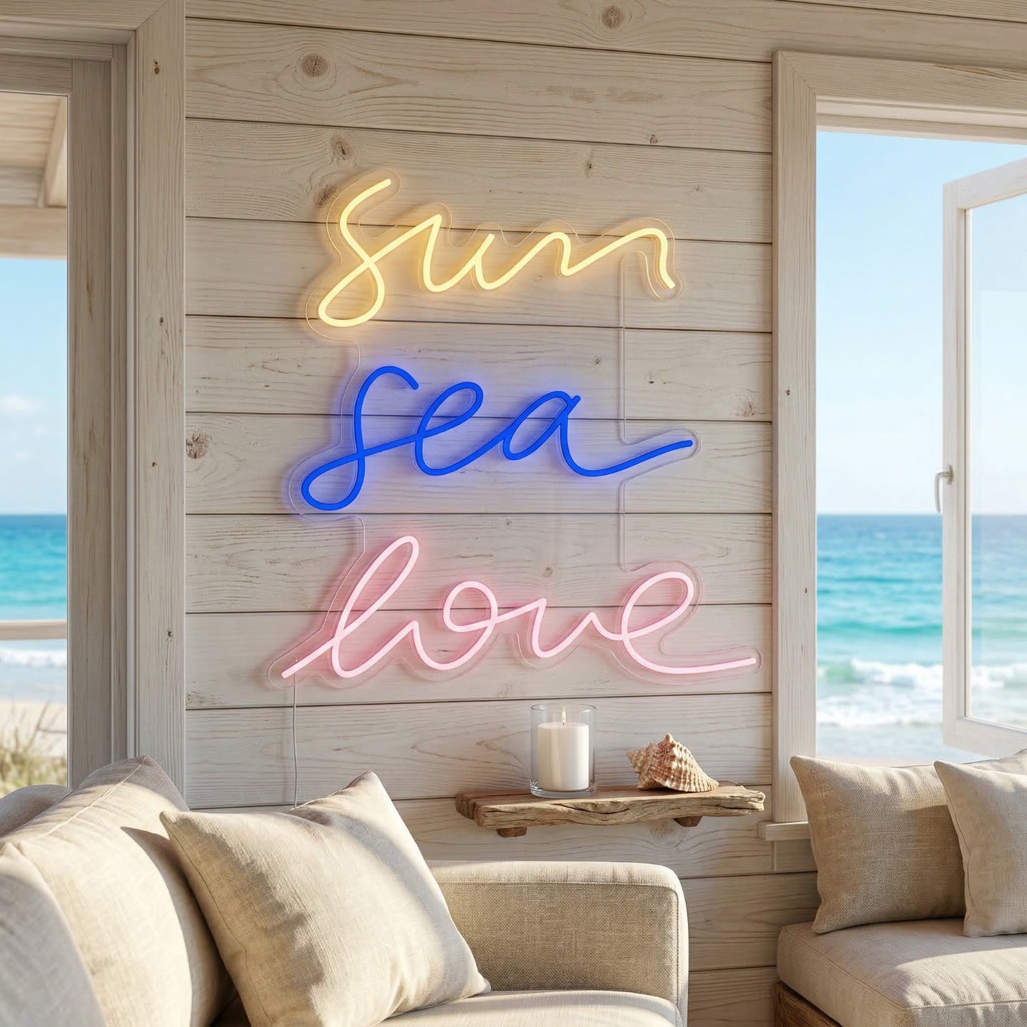 neon sun sea love